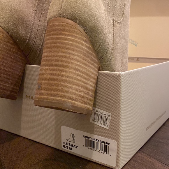 Marc Fisher Oshay Light Gray Suede Ankle Boot - Picture 7 of 10